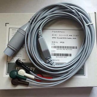 Original Mindray 0010-30-43120 ECG Cable 5Leads AHA Snap For PM7000/8000/9000-0